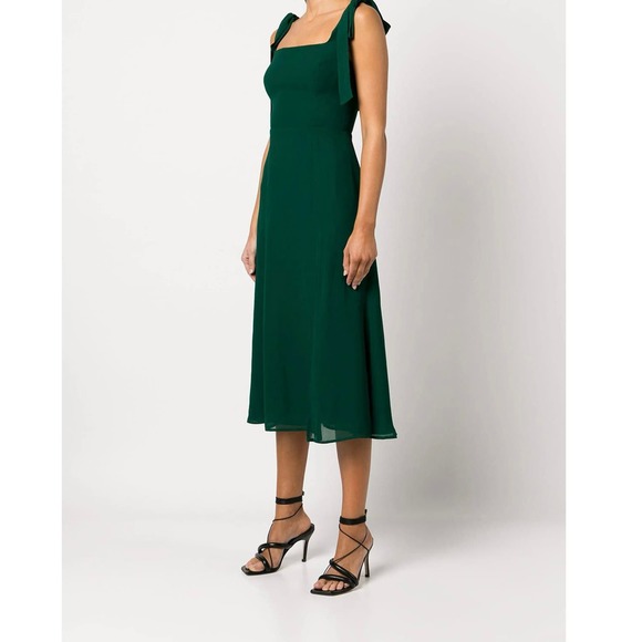 Reformation Smocked Twilight Midi Dress Sleeveless Emerald Green Size 4 NWOT - Picture 6 of 12